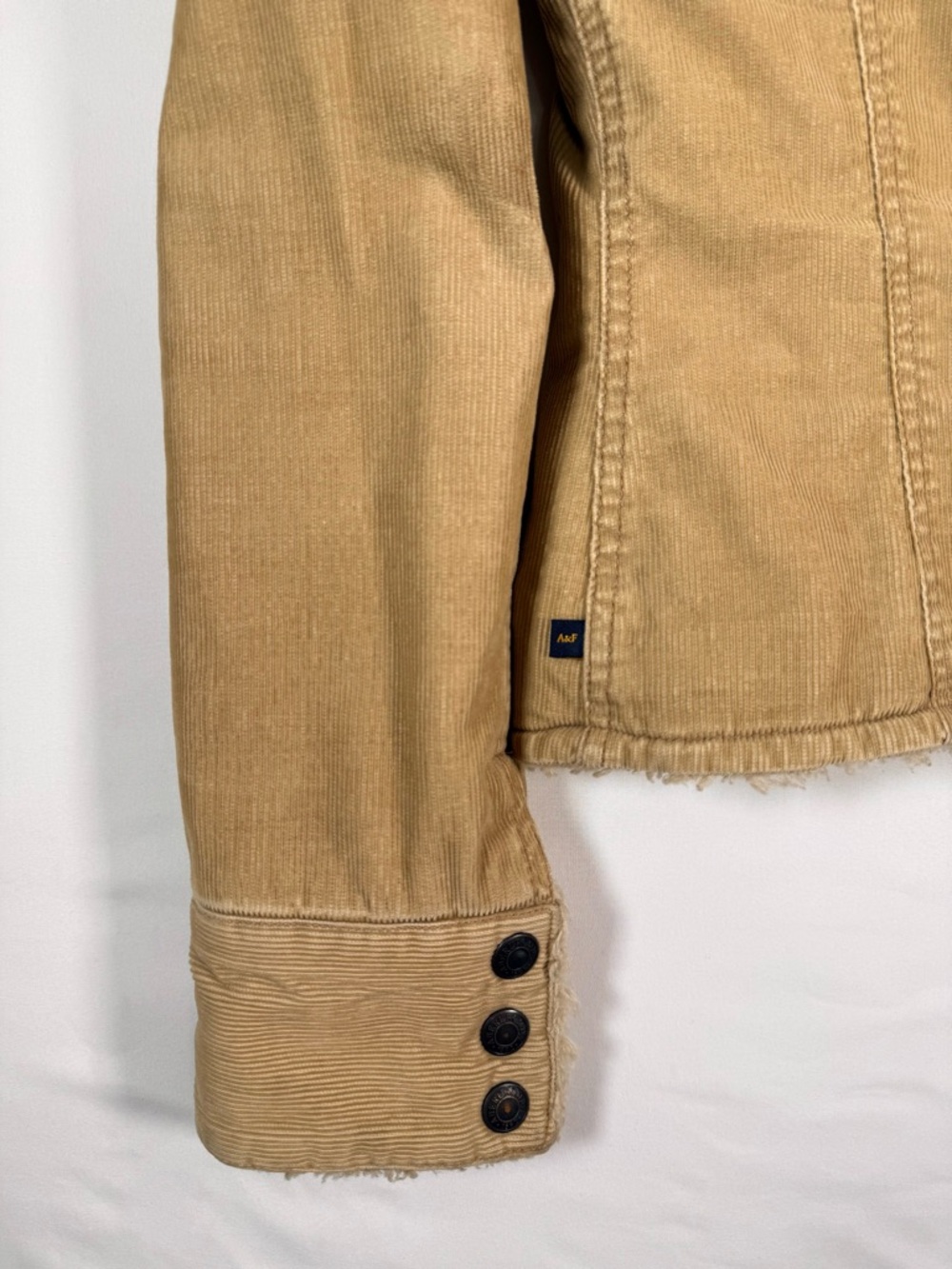 VINTAGE ABERCROMBIE & FITCH Womens Sherpa Corduroy Jacket S Y2K Trucker Western - Picture 8 of 16